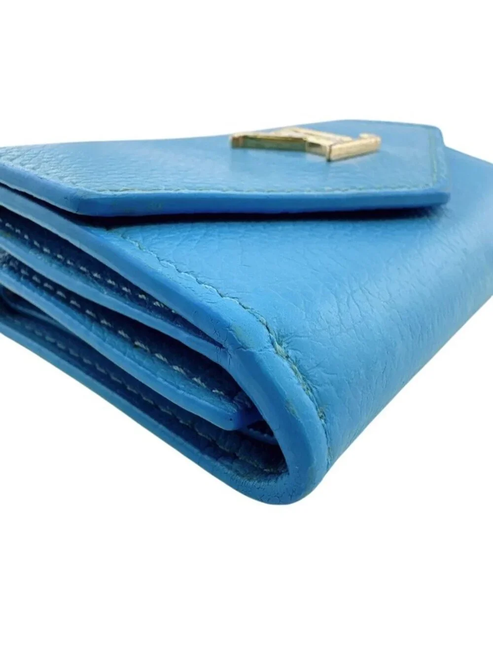 Louis Vuitton Portefeuille Lock Mini Taurillon Trifold Wallet